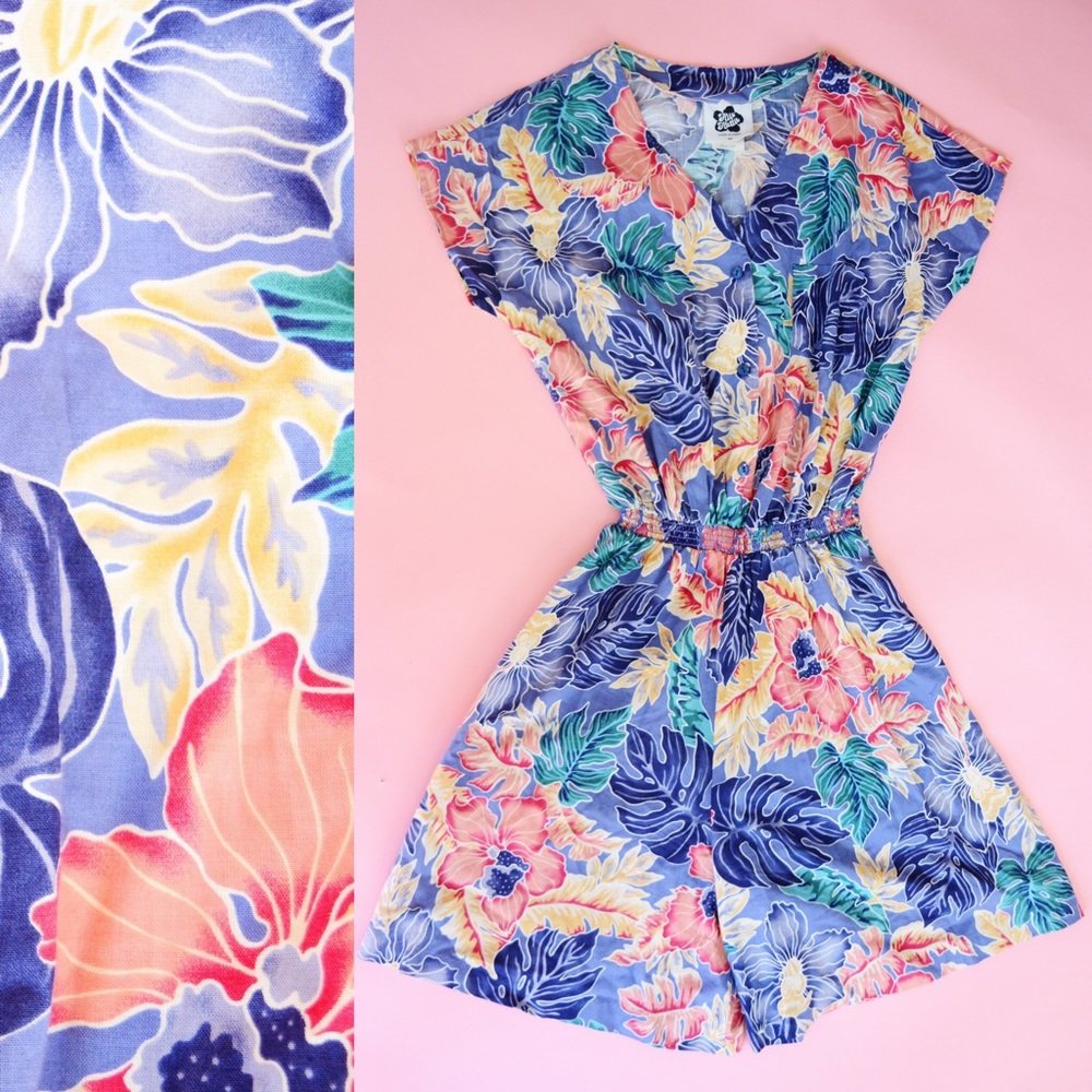 🌺 Vintage Hilo Hattie Tropical Floral Romper 🌺